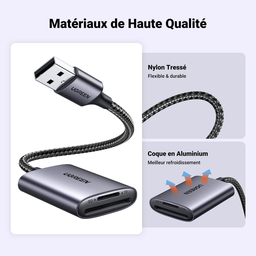 UGREEN USB 3.0 Lecteur de Carte SD Micro SD Adaptateur