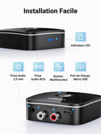 UGREEN Récepteur sans Fil Bluetooth 5.0 Adaptateur Bluetooth HiFi
