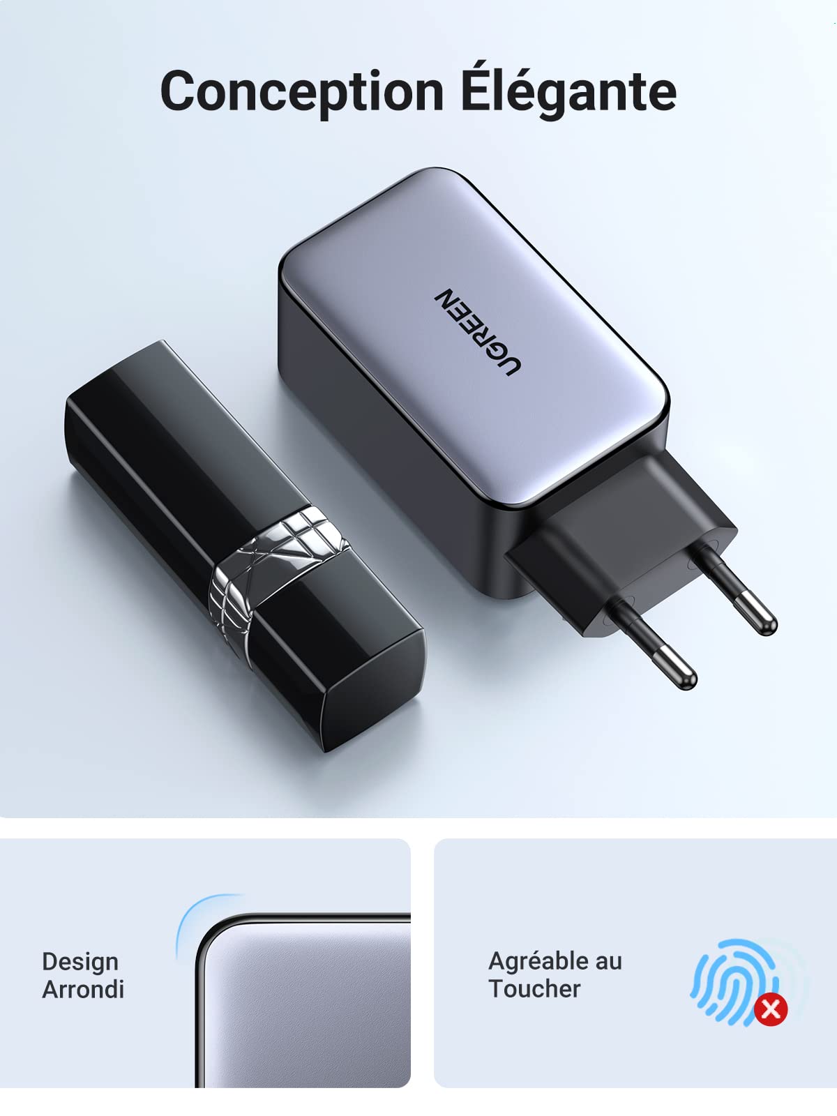 UGREEN Nexode Chargeur 65W USB C Rapide 3 Ports - UGREEN