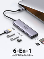 UGREEN Hub USB C （HDMI 4K 60Hz Adaptateur Type C/lecteur de cartes）