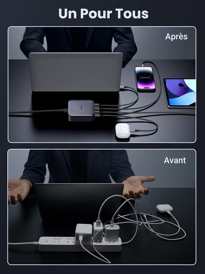 UGREEN Nexode 100W Chargeur USB C 4 Ports chargeur de bureau