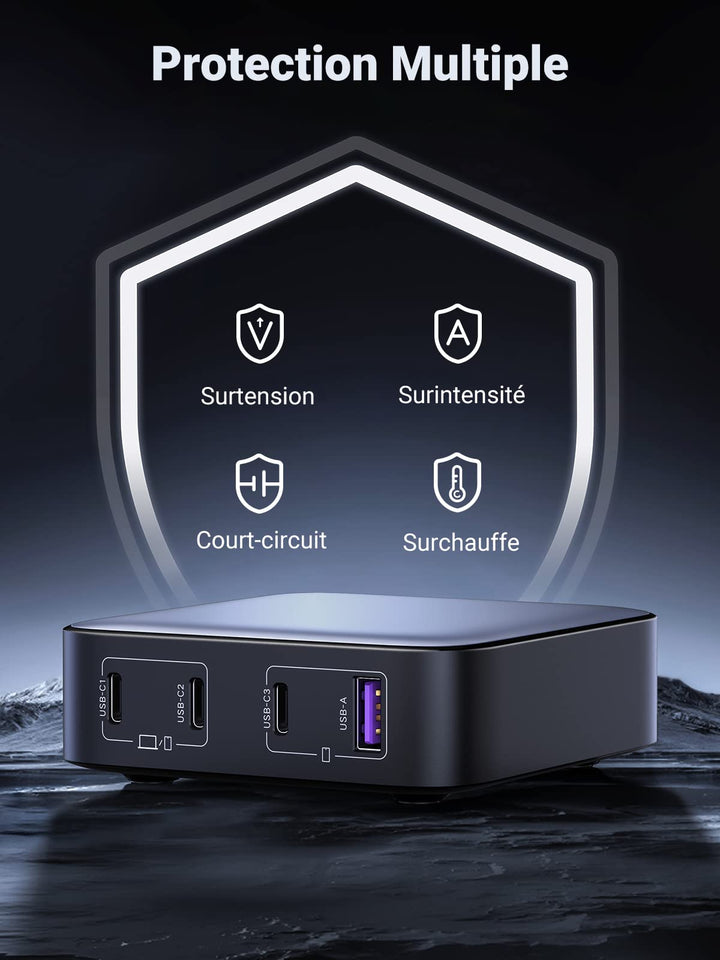 UGREEN Nexode 100W Chargeur USB C 4 Ports chargeur de bureau