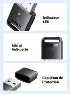 UGREEN Dongle Bluetooth 5.3 Adaptateur Bluetooth pour PC Clé Bluetooth USB Faible Latence Supporte Windows 11 10 8.1 Compatible avec Manette de Jeu Casque Clavier Souris Enceinte