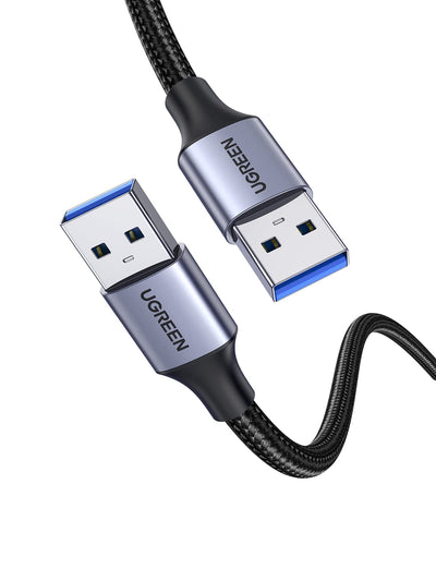 UGREEN Cable USB 3.0 Type A Male vers Male Cable Double USB Nylon Tress¨¦ pour Disque Dur Externe, Lecteur DVD, Refroidisseur PC Portable, Hub USB, TV Box, Imprimante et Cam¨¦ra (2M)