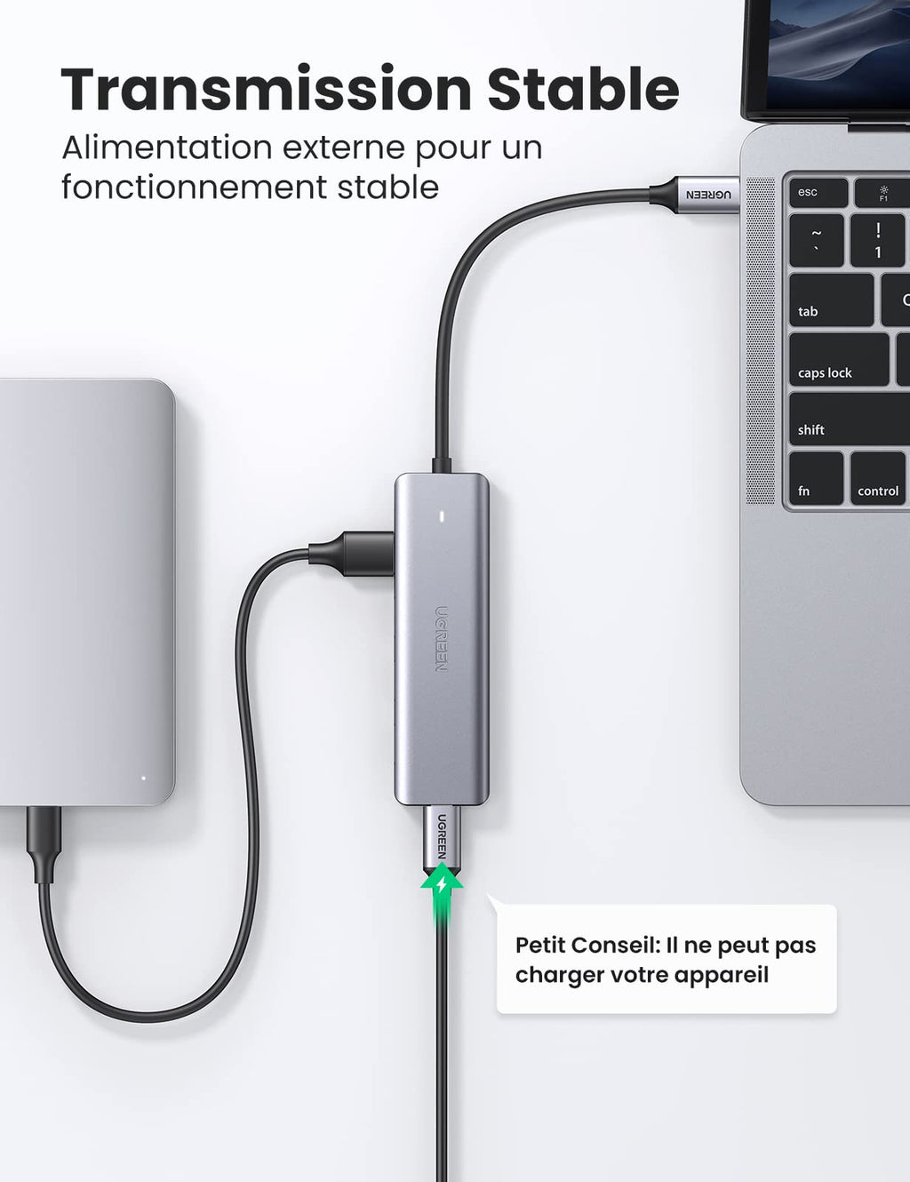 UGREEN Hub USB C vers 4 Ports USB 3.0 5Gbps Adaptateur USB C Hub Multiports USB
