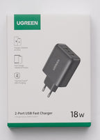 UGREEN 18W Quick Charge 3.0 Chargeur Secteur USB 2 Ports