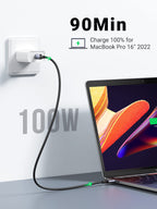 UGREEN Lot de 2 Câble USB C vers USB C PD 100W Câble Nylon Tressé