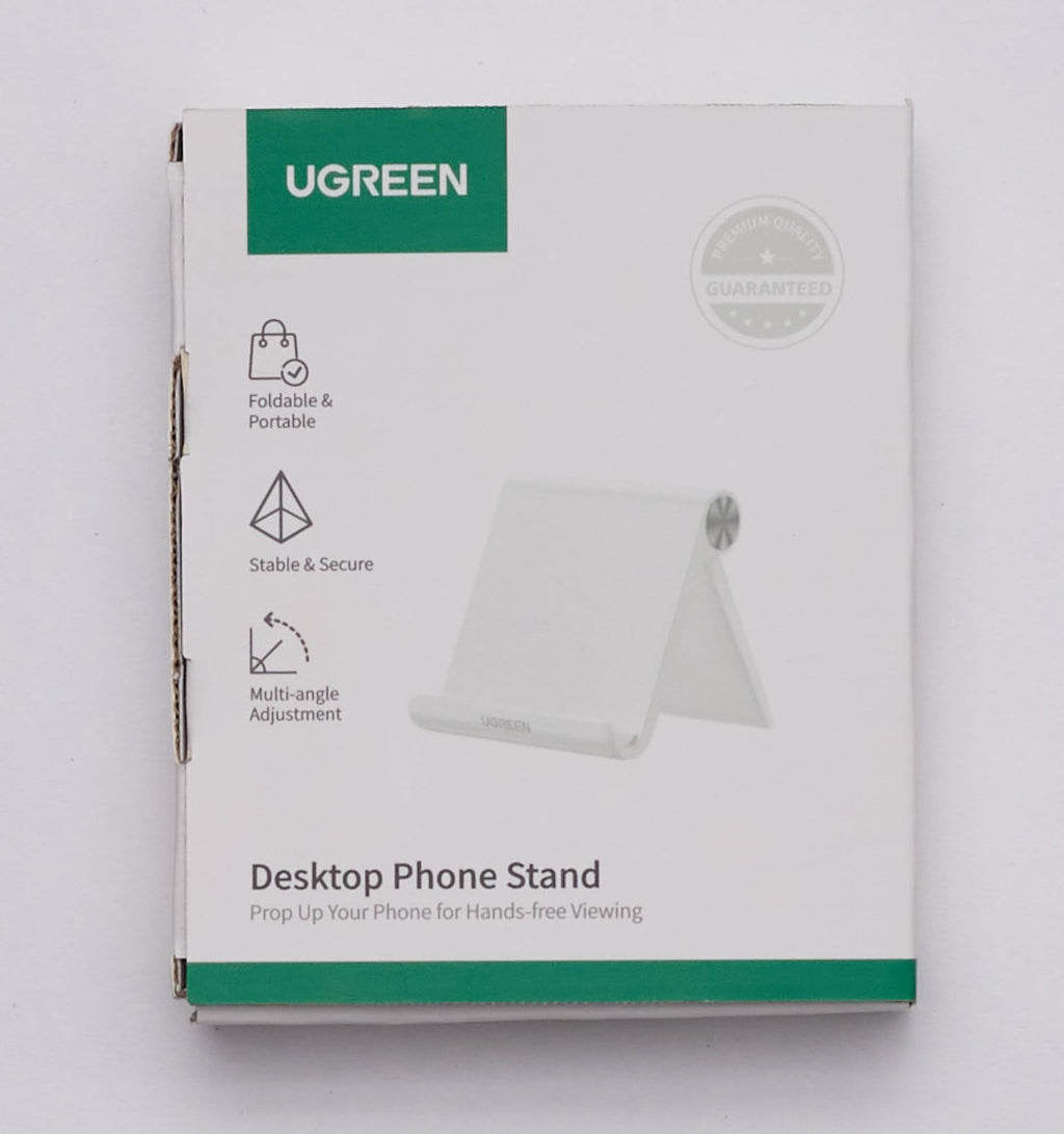 UGREEN Support Téléphone Bureau Réglable Pose Téléphone Portable Pliable Compatible avec iPhone 15 Plus Pro Max 14 13 Galaxy S23 S22 S21 Ultra A14 Redmi Pixel 7 (Blanc)