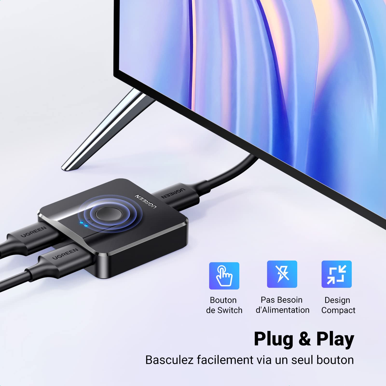 UGREEN Switch HDMI 4K 60Hz Commutateur HDMI Bidirectionnel