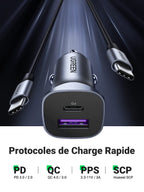 UGREEN Chargeur Voiture USB C 30W PD QC 3.0 PPS