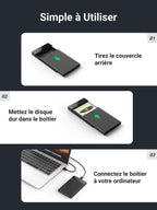UGREEN USB 3.0 Boîtier Externe Disque Dur 2,5 Pouces SATA III HDD SSD