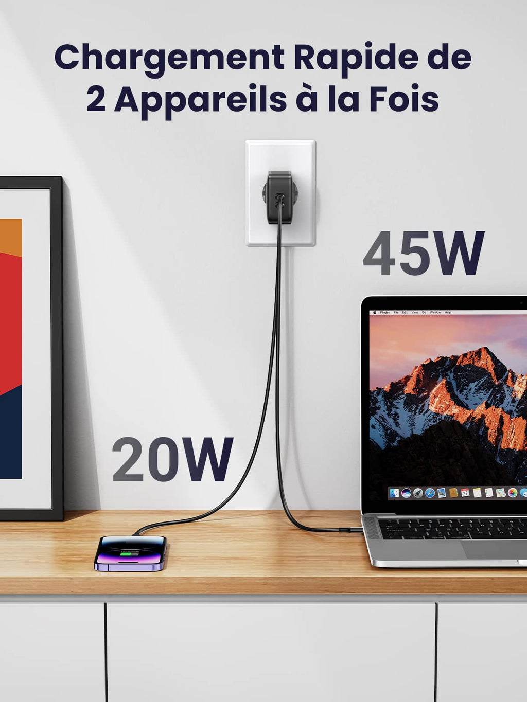 UGREEN 65W Chargeur Secteur 2 USB C PD 3.0 Rapide