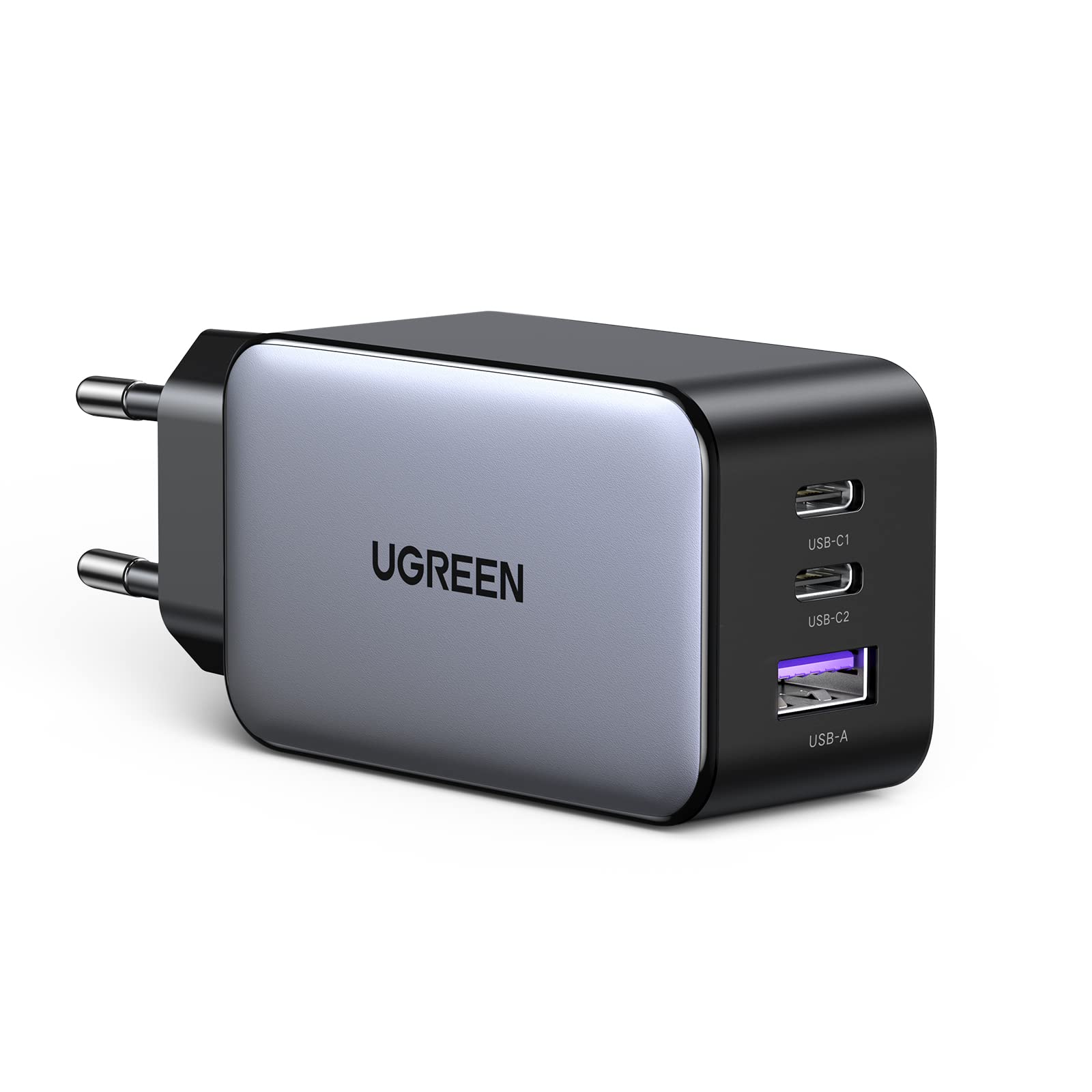 Chargeur Rapide 65W 3 Ports (2 USB-C + 1 USB-A) - Technologie GaN - Compact Et Puissant - Pour Smartphone, Tablette, PC Portable - 9