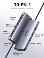 UGREEN 10 en 1 Hub USB C