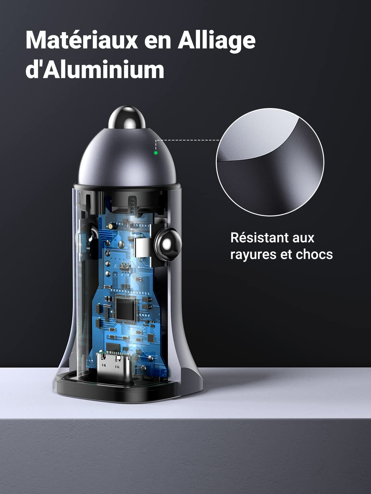 UGREEN USB C PD QC 3.0 Rapide Chargeur Voiture USB C