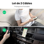 UGREEN Lot de 2 Câble Micro USB QC Rapide 3A Nylon Tressé