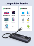 UGREEN Boîtier M.2 SSD NVMe 10 Gbps USB 3.2 Gen 2 Adaptateur