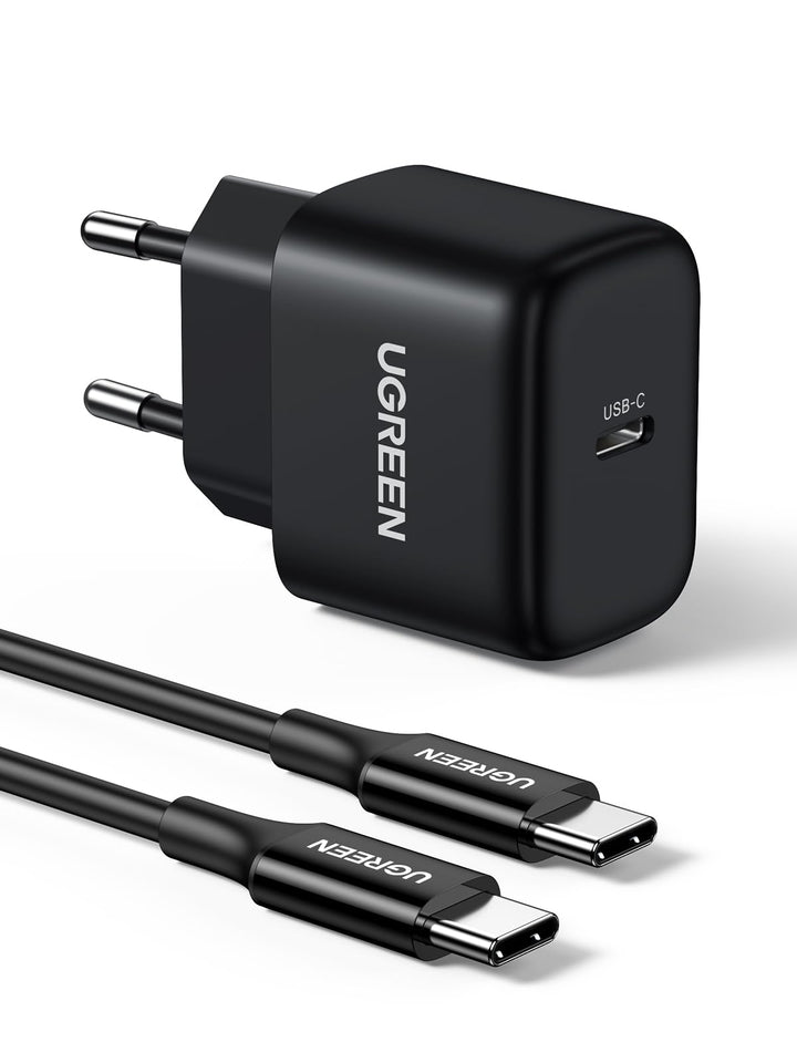 Chargeur Rapide USB-C 25W + Câble USB-C Nylon 1M pour iPhone 15