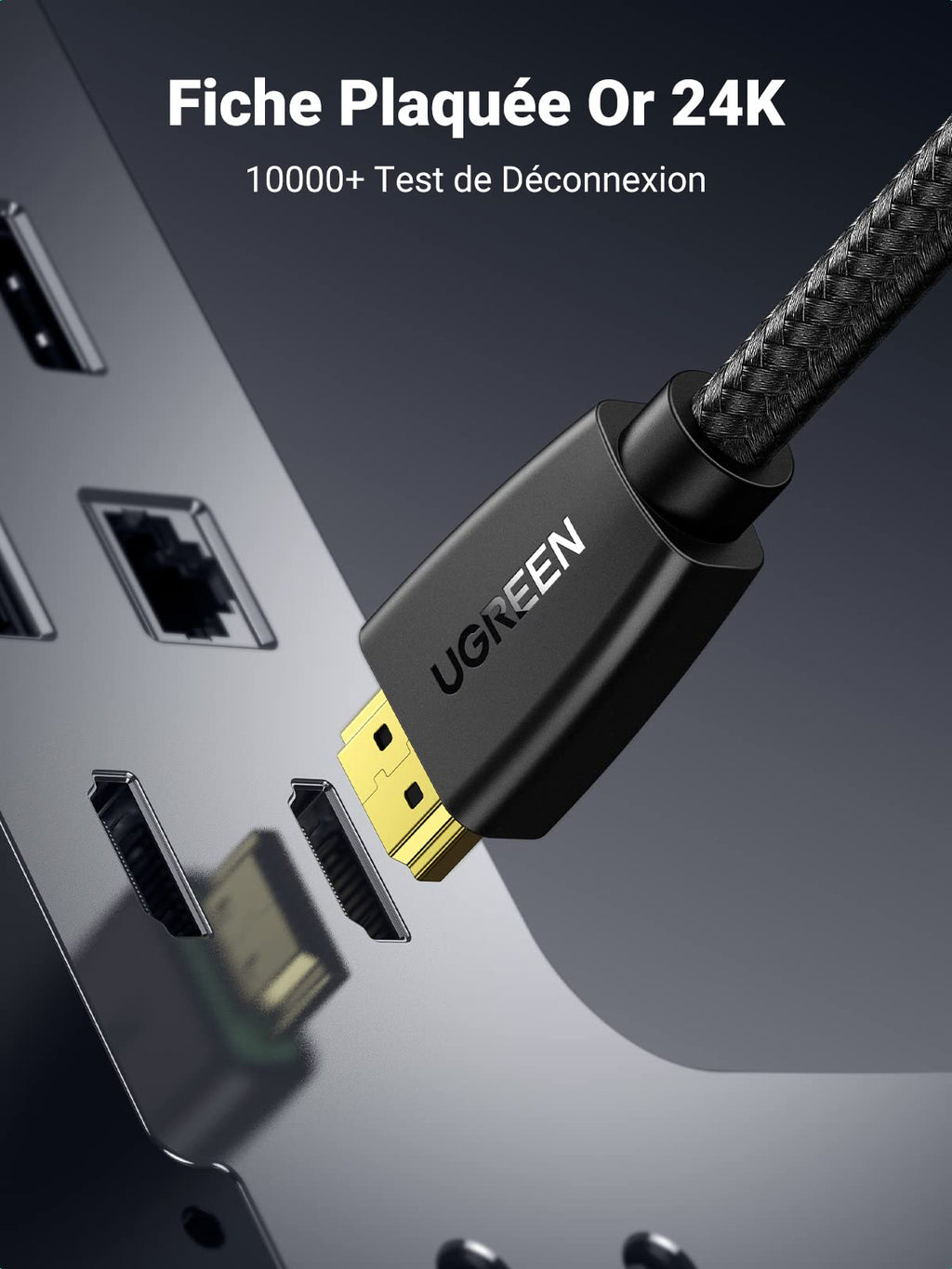 UGREEN Câble HDMI 4K Ultra HD Cordon HDMI 2.0 Haute Vitesse Ethernet