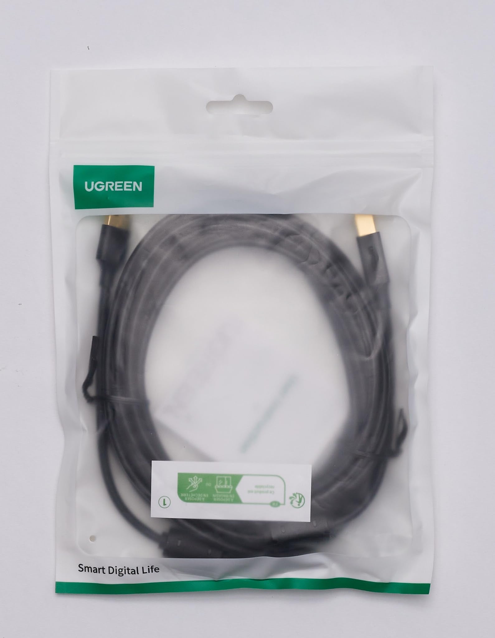 UGREEN Câble Imprimante USB 2.0 A Mâle vers USB B Mâle Câble Scanner Cordon Imprimante Type B Compatible avec Imprimante HP, Canon, Epson, Lexmark, Brother, Hero (5M)