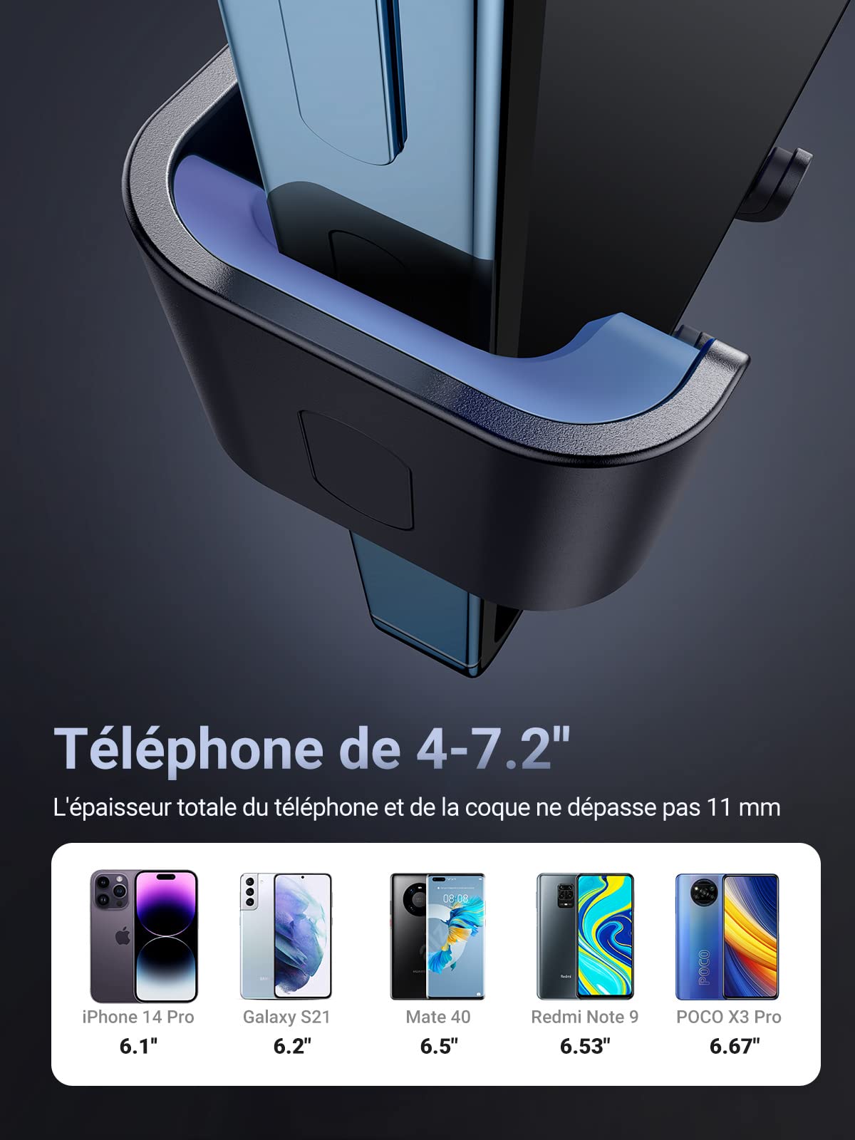 UGREEN Support Téléphone Voiture Gravité Grille Aération