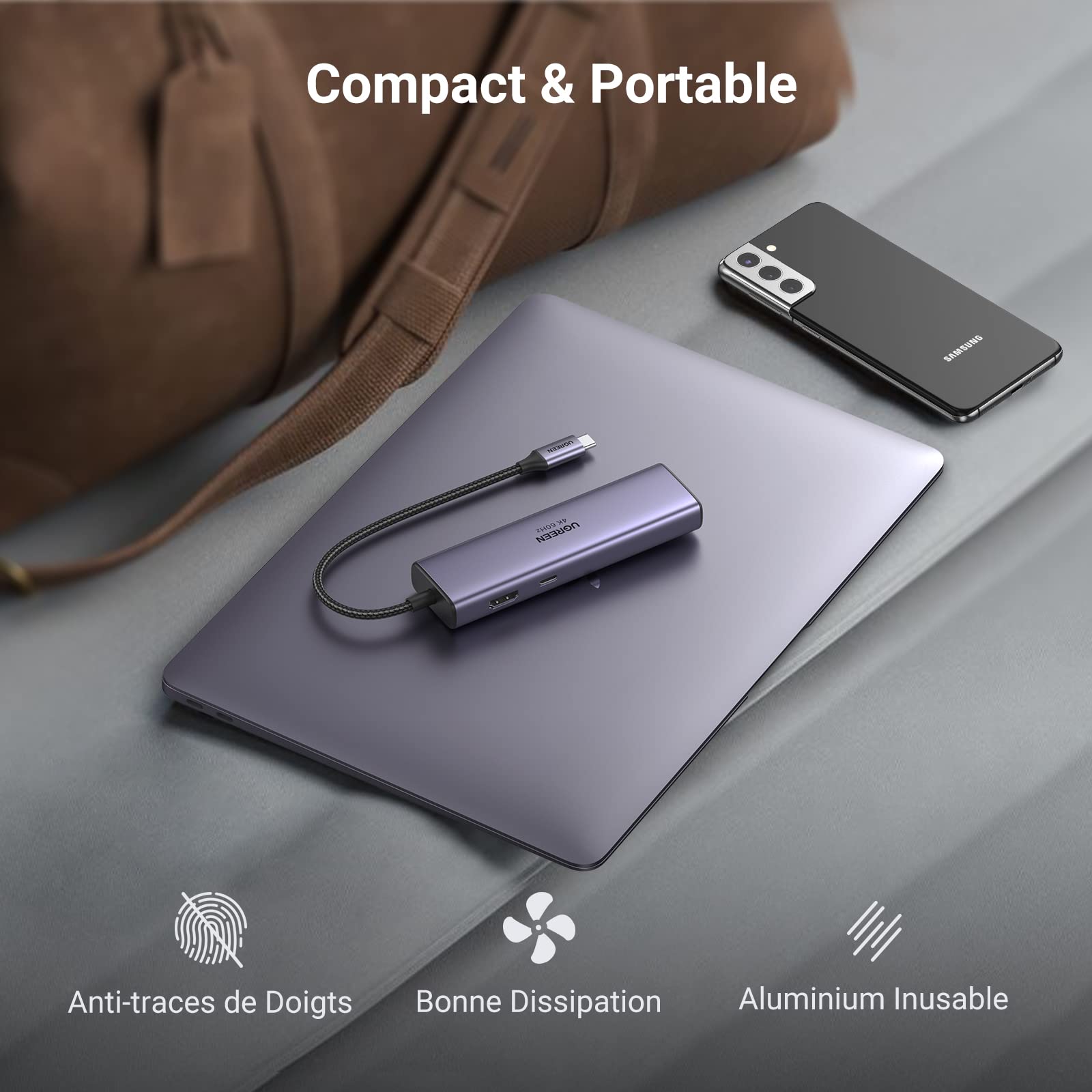 UGREEN Revodok 7 en 1 Hub USB C（compatible Ethernet HDMI 100W PD Charge Lecteur de Carte SD） - UGREEN