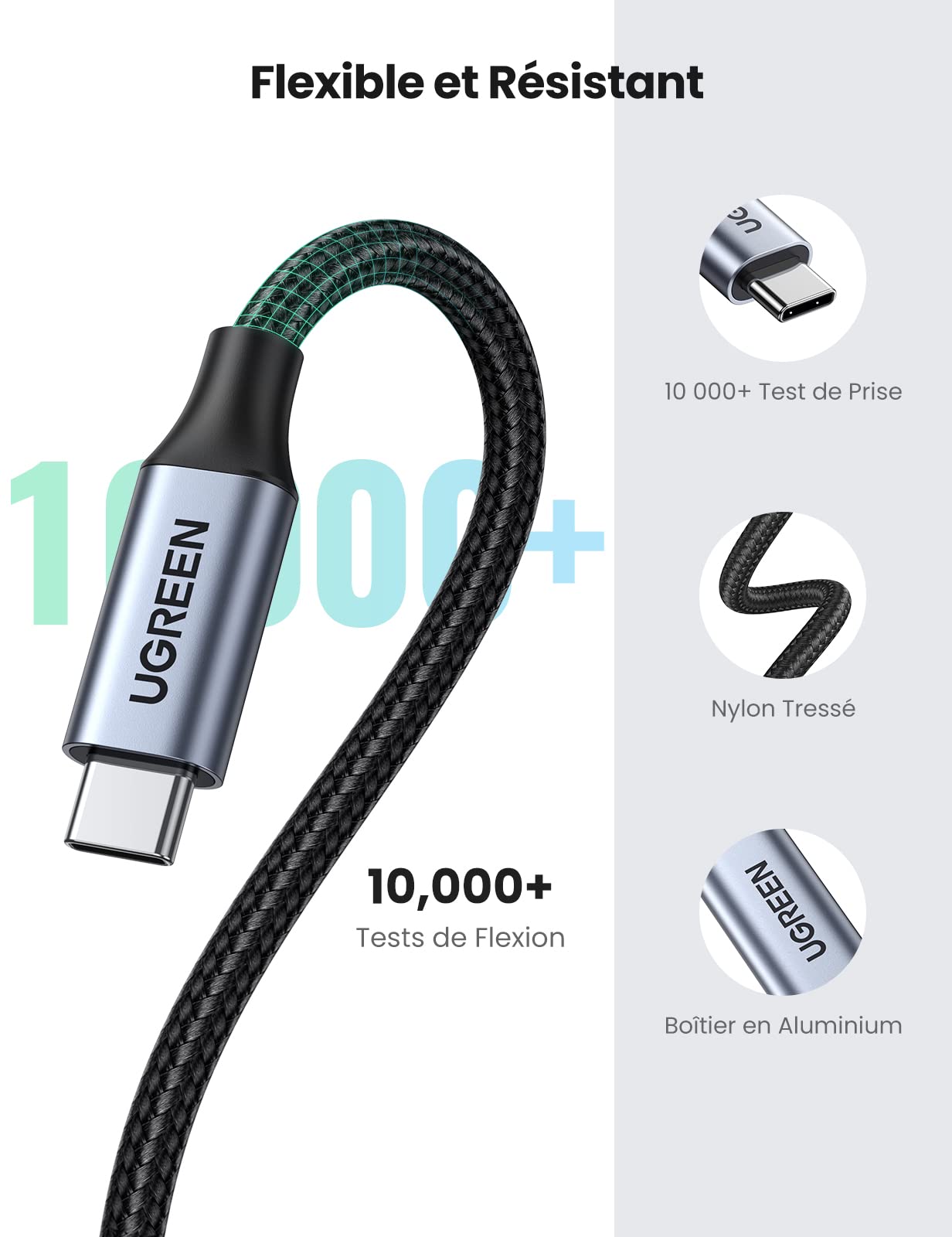 UGREEN Rallonge USB C Gen 2 Supporte Thunderbolt 3 Extension