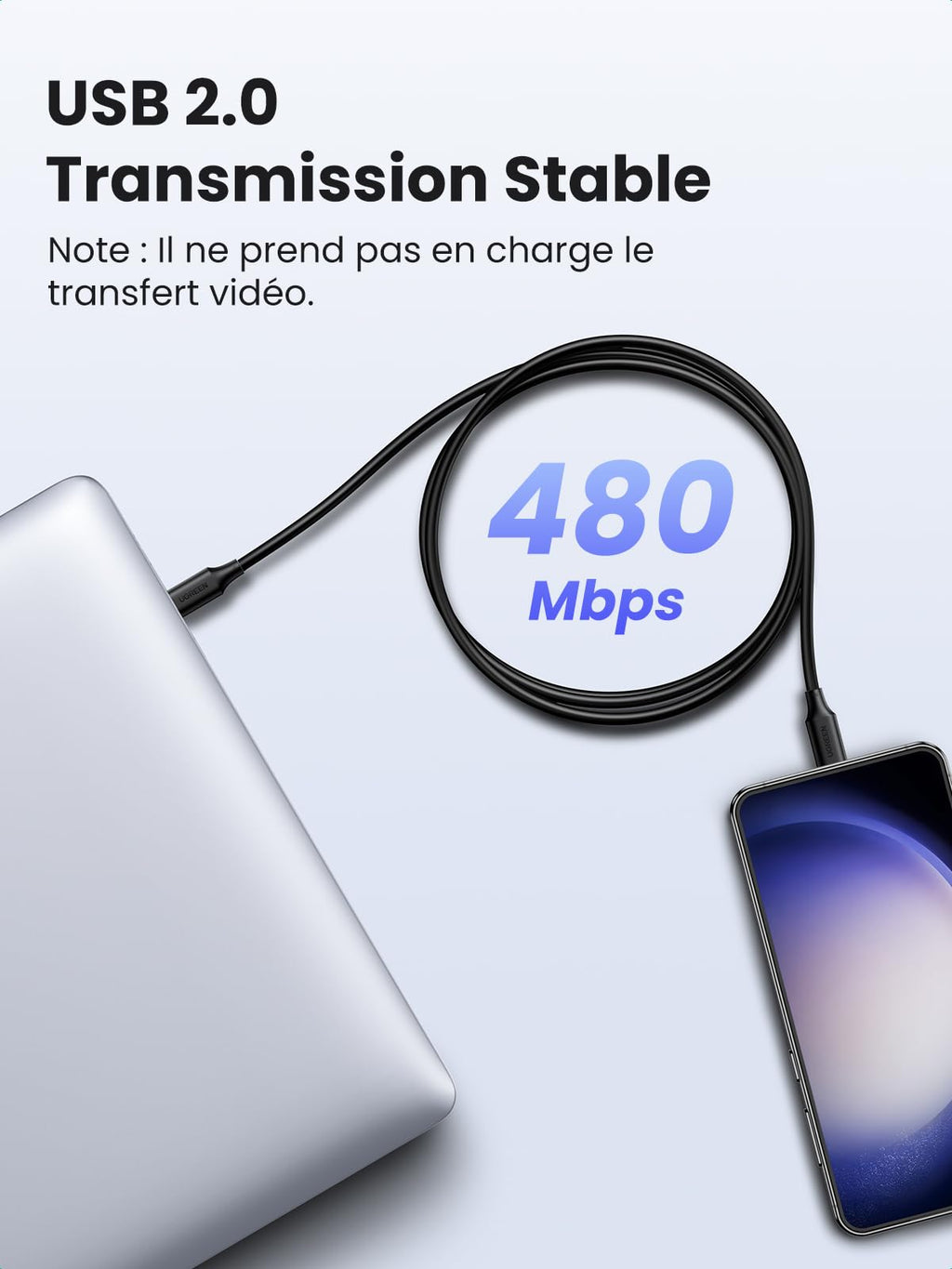UGREEN Lot de 2 Câble USB C vers USB C PD 100W 5A 20V Câble