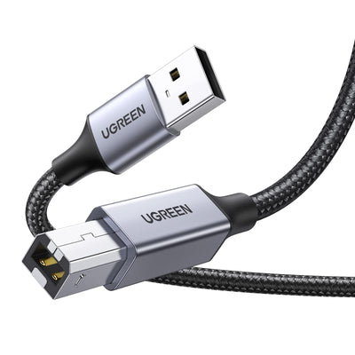 UGREEN Cable Imprimante USB Cable USB A Male vers USB B 2.0 Male Cable Scanner Nylon Tress (2M)