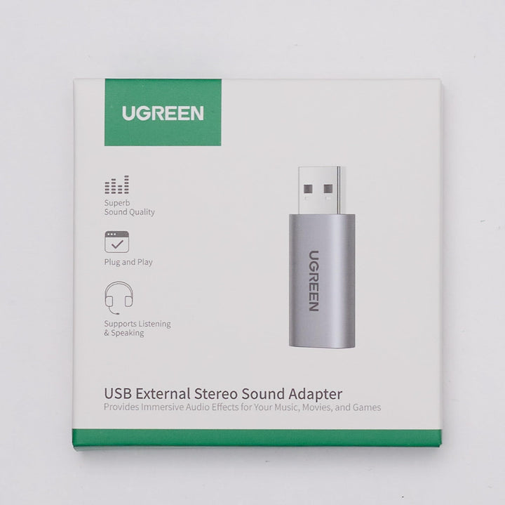 UGREEN Carte Son Externe Adaptateur USB Audio vers 3,5 mm Jack Compatible avec PC Ordinateur Portable Casque Gamer Enceinte Microphone Raspberry Pi PS5 PS4 Pro Slim MacBook Mac Mini