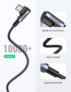 UGREEN Câble USB C Coudé 90 Degrés Charge Rapide Câble