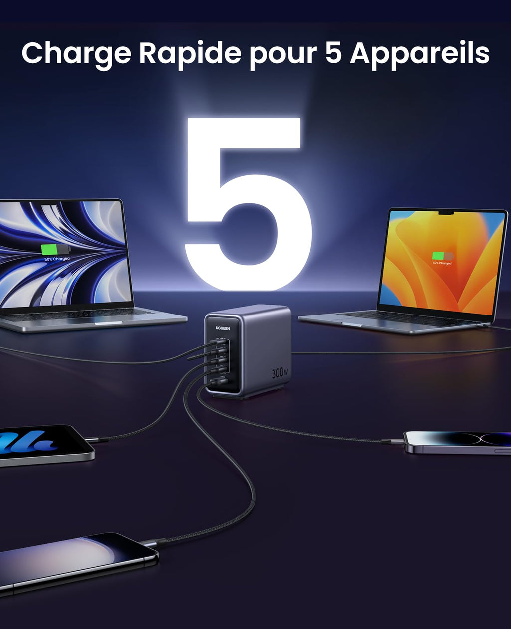 ugreen-nexode-300w-usb-c-gan-charger-5-ports-desktop-charger-5