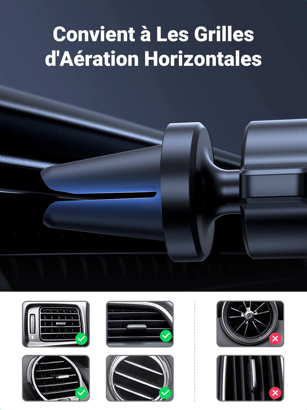 UGREEN Support Téléphone Voiture Rotation 360 Degrés