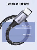 UGREEN Câble USB C Charge Rapide 3A Nylon Tressé Câble