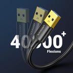 UGREEN Data Câble USB 3.0 Type A Mâle vers Mâle Câble Double USB SuperSpeed pour Disque Dur Boîtier Externe, DVD, Refroidisseur PC Portable et Lecteur Blu Ray (1M)