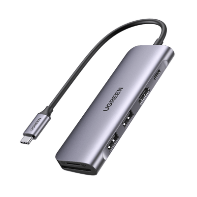 UGREEN Adaptateur Hub USB C 6-en-1 (HDMI 4K, Recharge PD 100W)