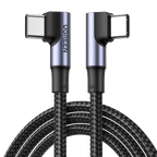 UGREEN Câble USB C vers USB C Coudé 100W 5A Câble USB Type C 90 Degrés Charge Rapide Nylon Tressé