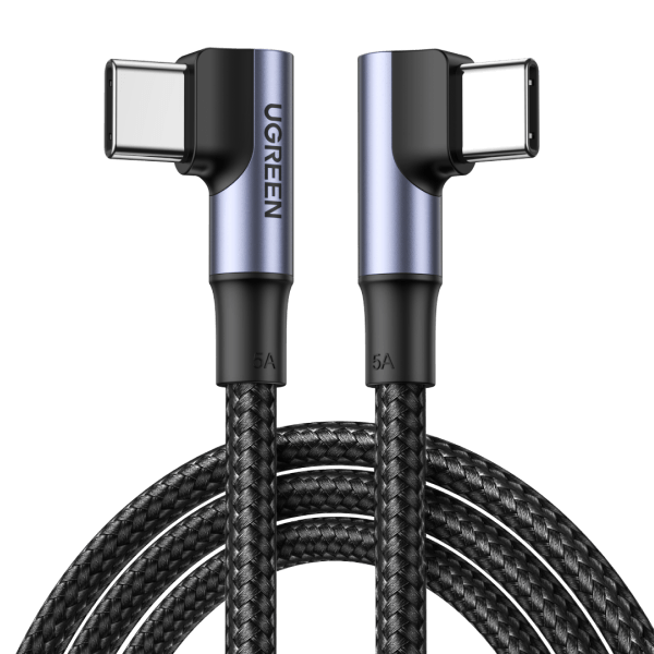 UGREEN Cable USB C vers USB C 100W 5A Cable USB Type C 90° Charge Rapide Nylon Tress