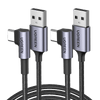 UGREEN Câble USB C Coudé 1M et 2M Lot de 2 Chargeur Type C Câble USB C Rapide 3A Nylon Tressé