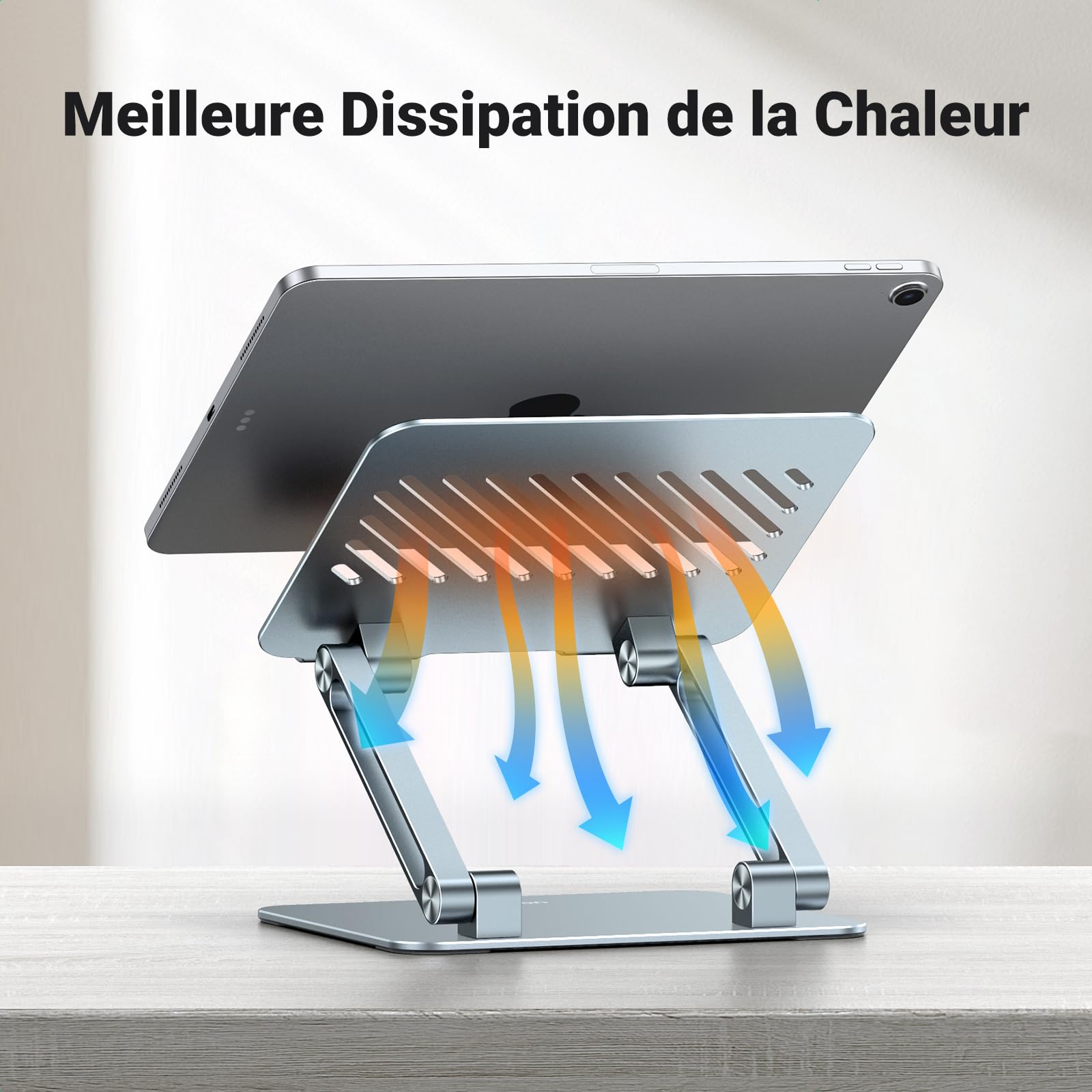 UGREEN Support Tablette Bureau Réglable à Double Tige Porte