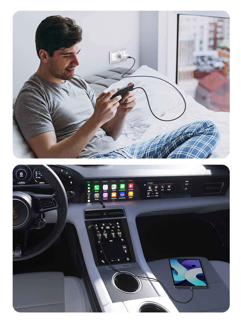 UGREEN Lot de 2 Câble USB C vers USB C PD 100W 5A 20V Câble