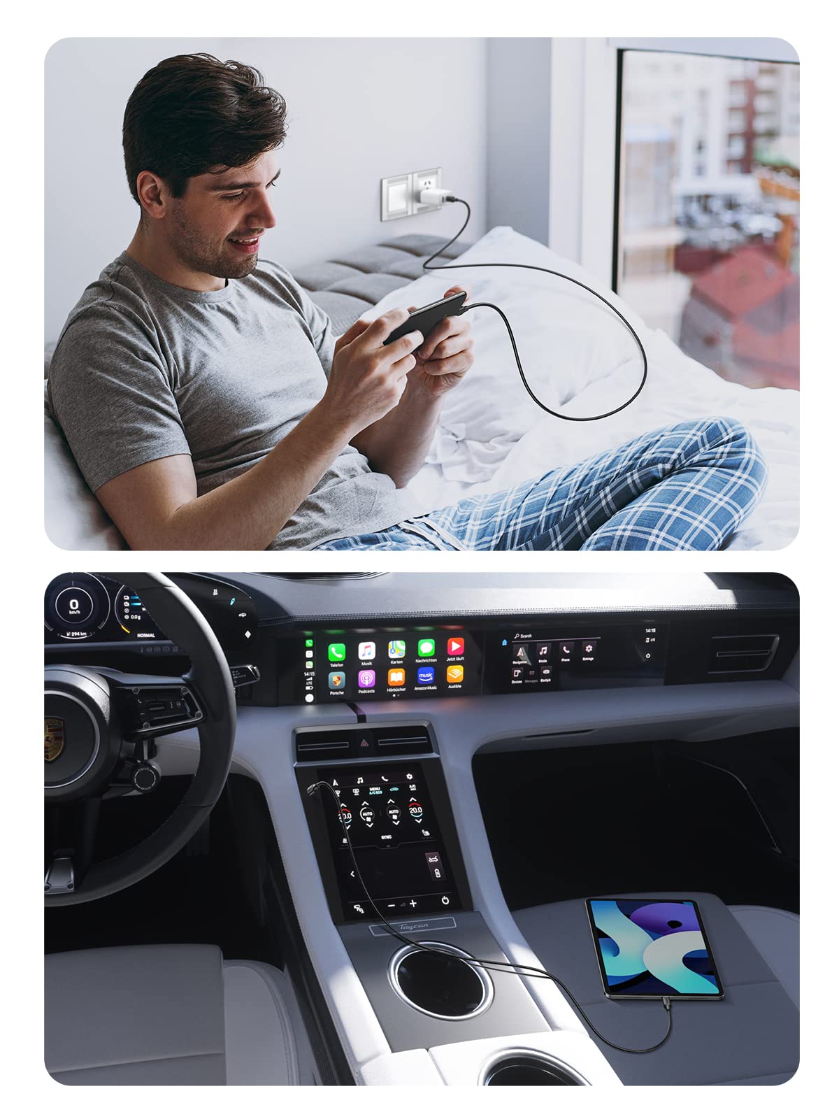UGREEN Lot de 2 Câble USB C vers USB C PD 100W 5A 20V Câble