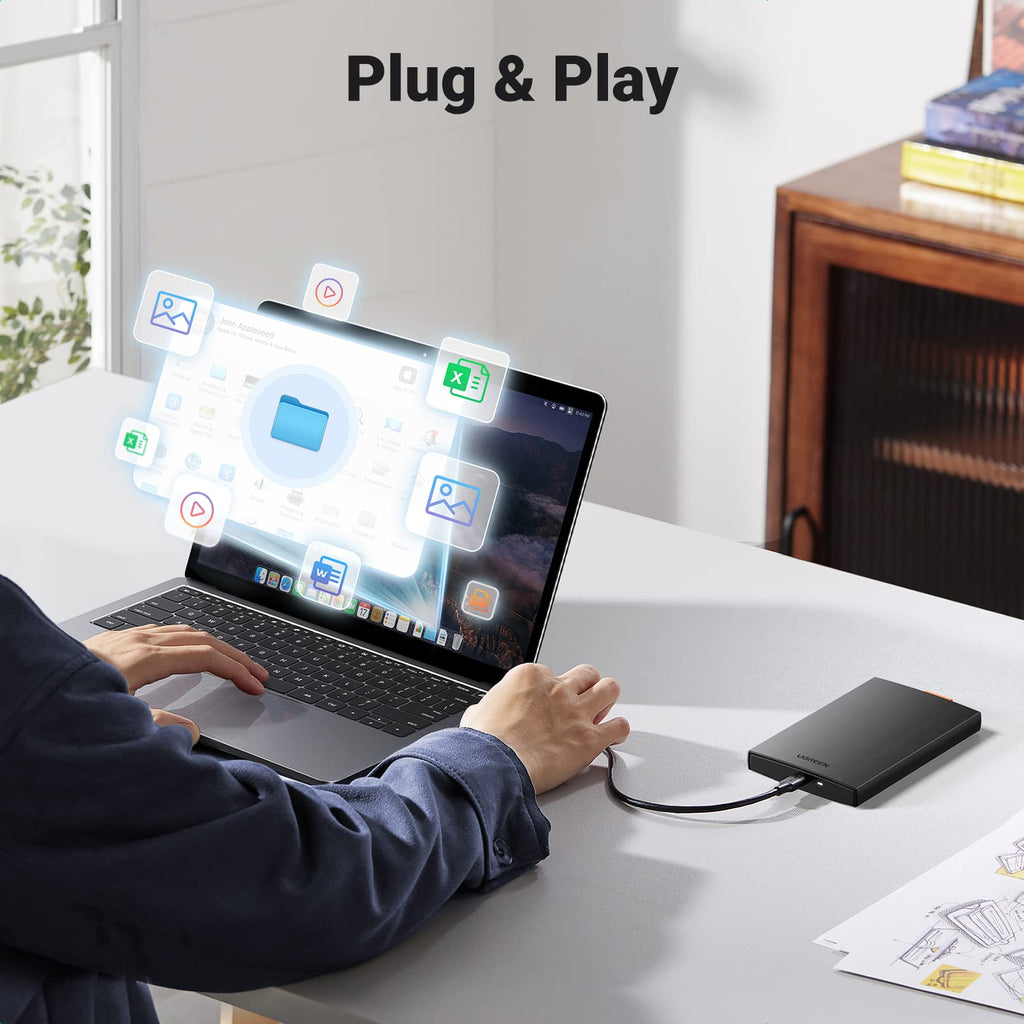 UGREEN USB C 3.1 Gen 2 Boîtier Disque Dur Externe 2,5 Pouces SATA HDD