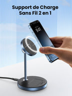 UGREEN Support de Chargeur Magnétique 2 en 1 Station de Charge Induction sans Fil - UGREEN