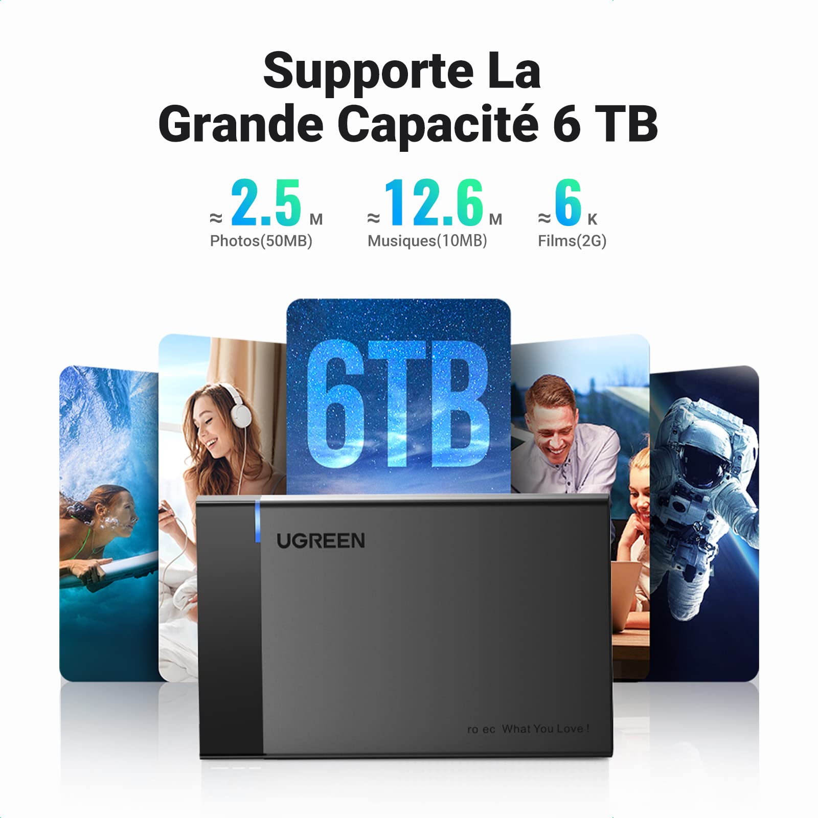 UGREEN USB 3.0 Boîtier Externe pour Disque Dur 2,5 Pouces SATA