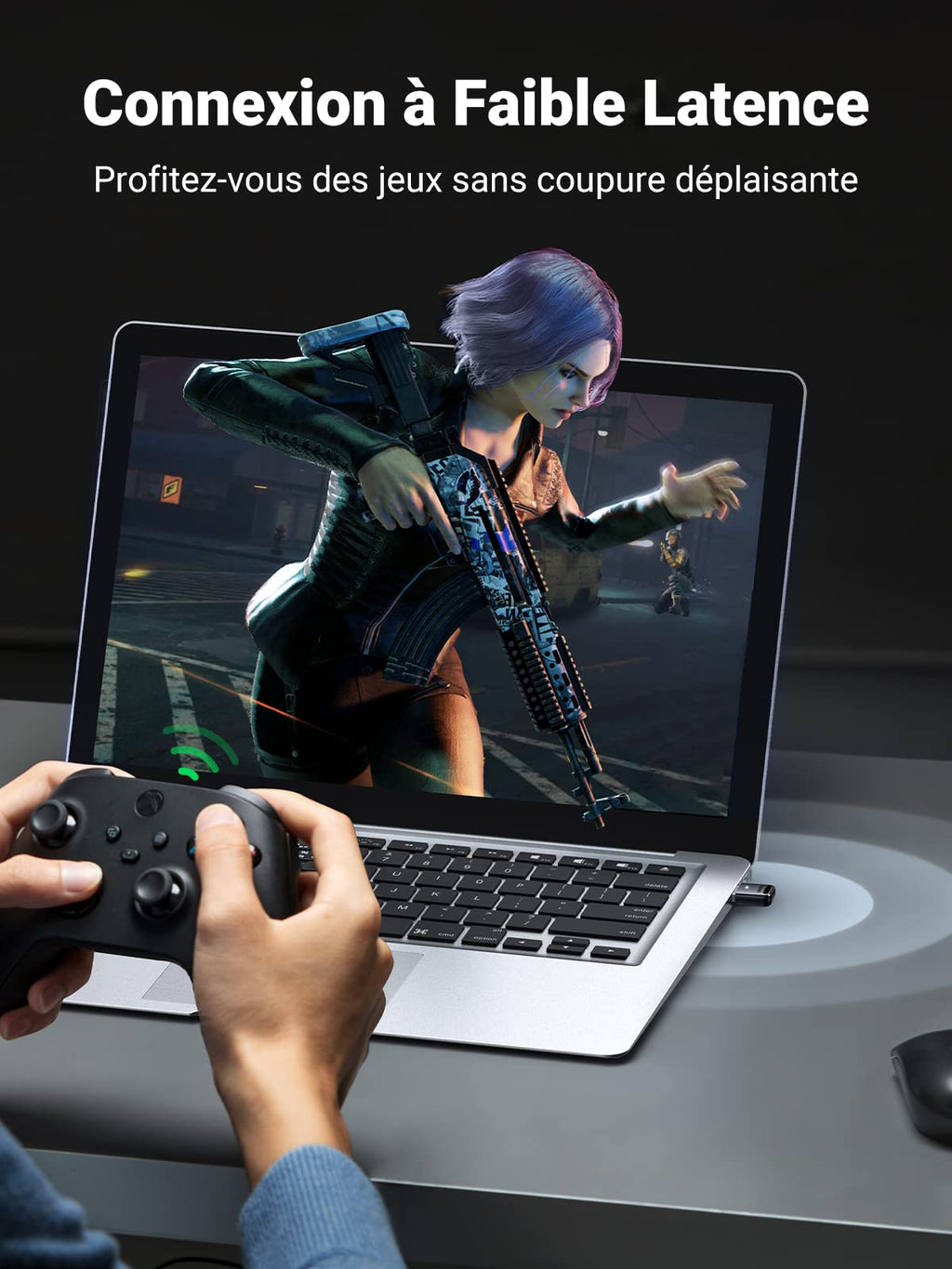 UGREEN Dongle Bluetooth 5.3 Adaptateur Bluetooth pour PC Clé Bluetooth USB Faible Latence Supporte Windows 11 10 8.1 Compatible avec Manette de Jeu Casque Clavier Souris Enceinte