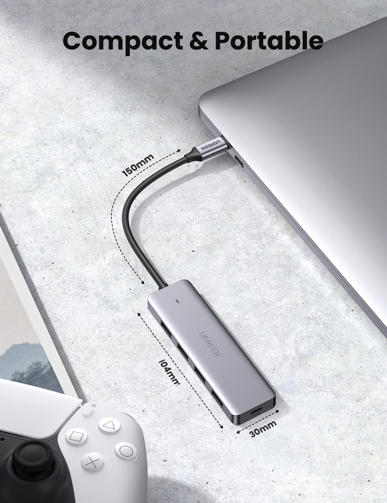 UGREEN Hub USB C vers 4 Ports USB 3.0 5Gbps Adaptateur USB C Hub Multiports USB