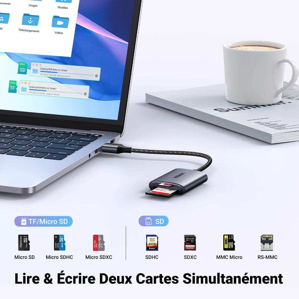 UGREEN USB 3.0 Lecteur de Carte SD Micro SD Adaptateur