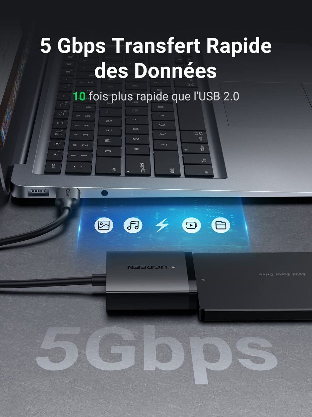 UGREEN Adaptateur USB SATA III Câble SATA USB Disque
