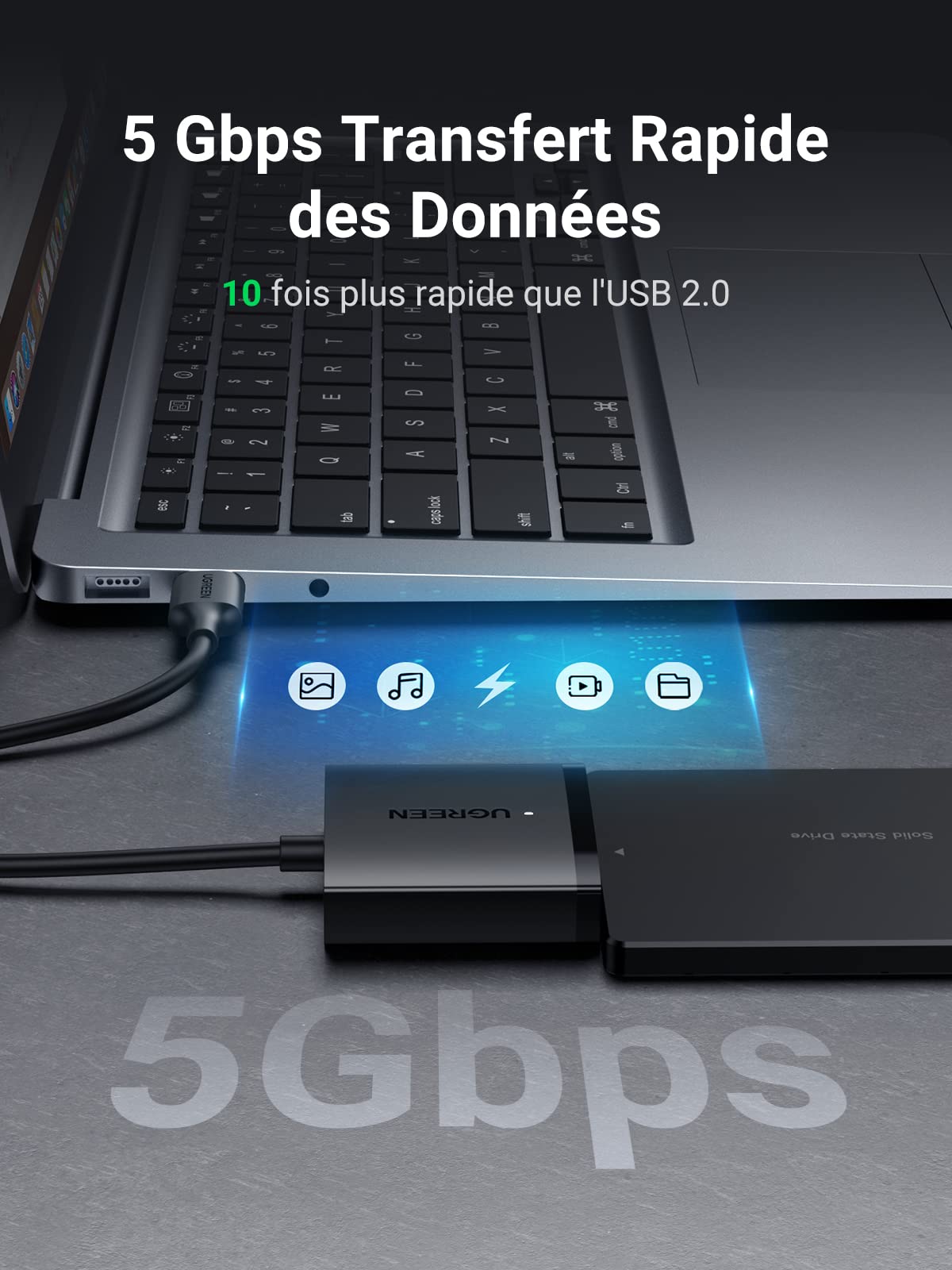 UGREEN Adaptateur USB SATA III Câble SATA USB Disque